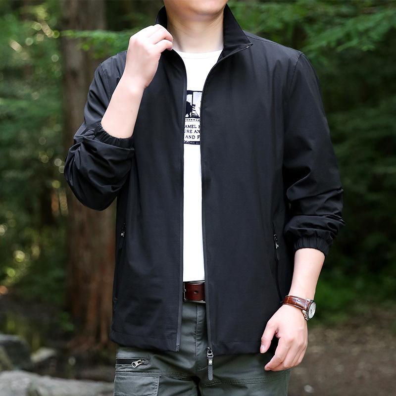 Autumn and Winter Men's Jacket Outdoor Windproof Casual Breathable Comfortable Simple Fashion Solid Color Trench Coat