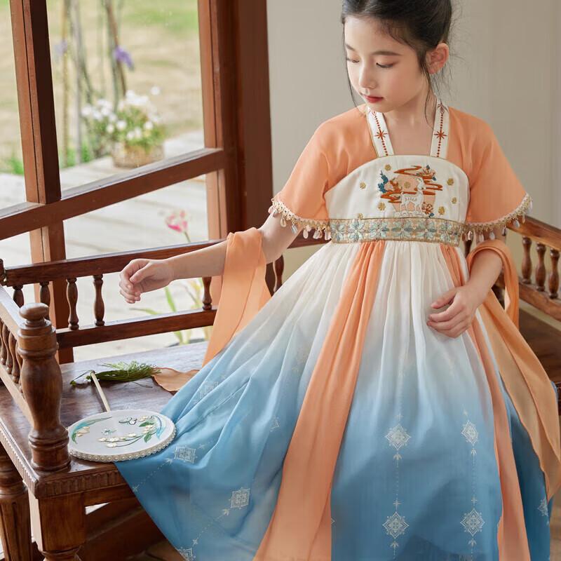 

Летнее платье-Ханьфу для девочек LUSON, платье принцессы 140