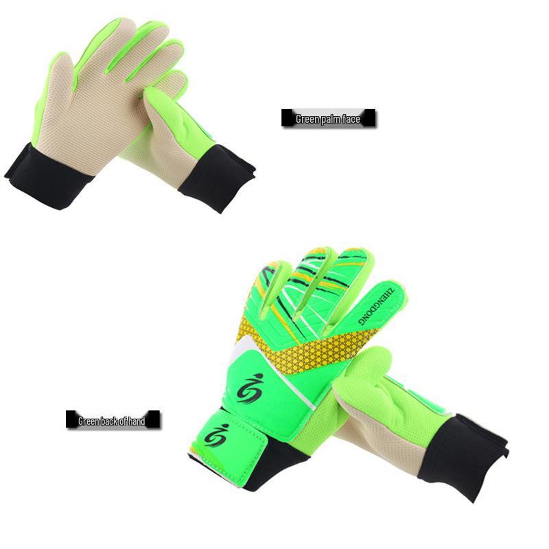 

Breathable Non-Slip Goalkeeper Gloves for Kids and Teens: Ideal for School Football Training Size 7: 17-18CM зелёный