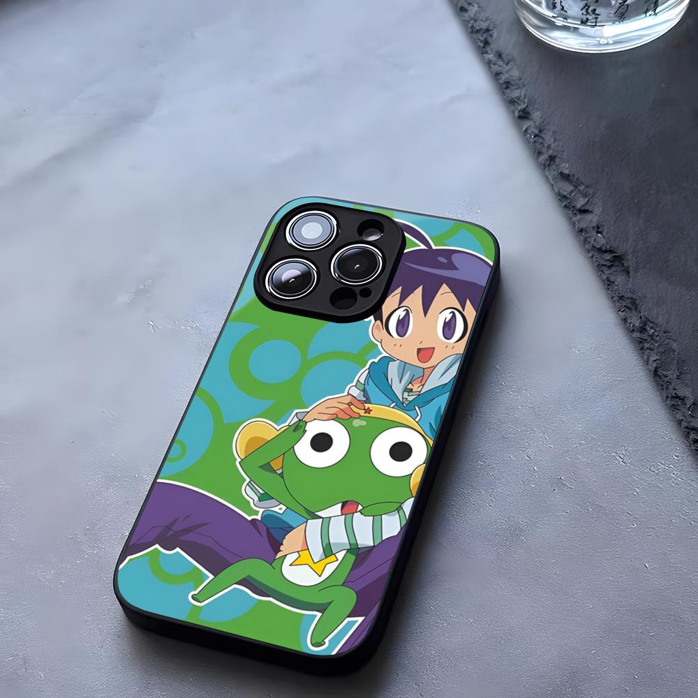 Cartoon Keroro Gunsou Frog Phone Case Tempered Glass For IPhone 17 13 14 16 12 15 11 Pro Max Plus Mini X XR SE2020 Coque
