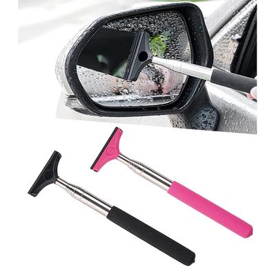 Car Rearview Mirror Wiper Telescopic Auto Mirror Squeegee Cleaner Car Cleaning