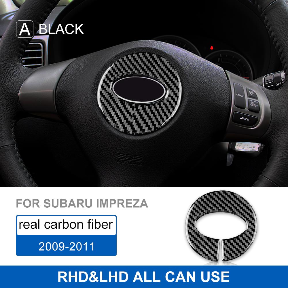 Real Carbon Fiber Sticker For Subaru Impreza 2009 2010 2011 Car Steering Wheel Stickers Strip Interior Trim Auto Accessories