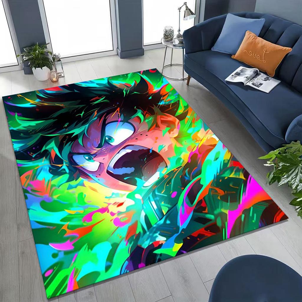 Anime My Hero Academia Deku Katsuki Kreslený koberec do ložnice obývacího pokoje na pohovku domů rohožka dekorace, dětská protiskluzová podložka na hraní