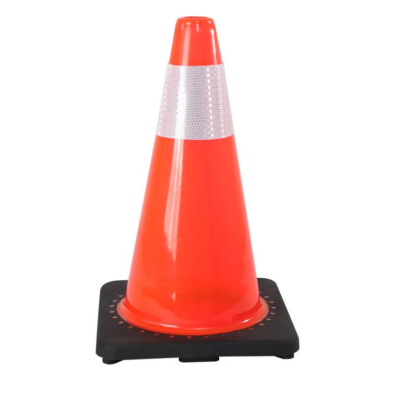 Reflective PVC Traffic Safety Cone - Portable Cone-Shaped Barrier for Road Construction and Anti-collision