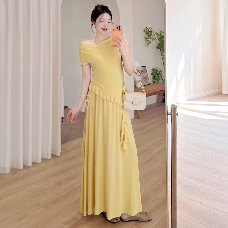 2026 Korean Style Slimming Maternity Knit Set - Pure Cotton, Plus Size Two-Piece Medium