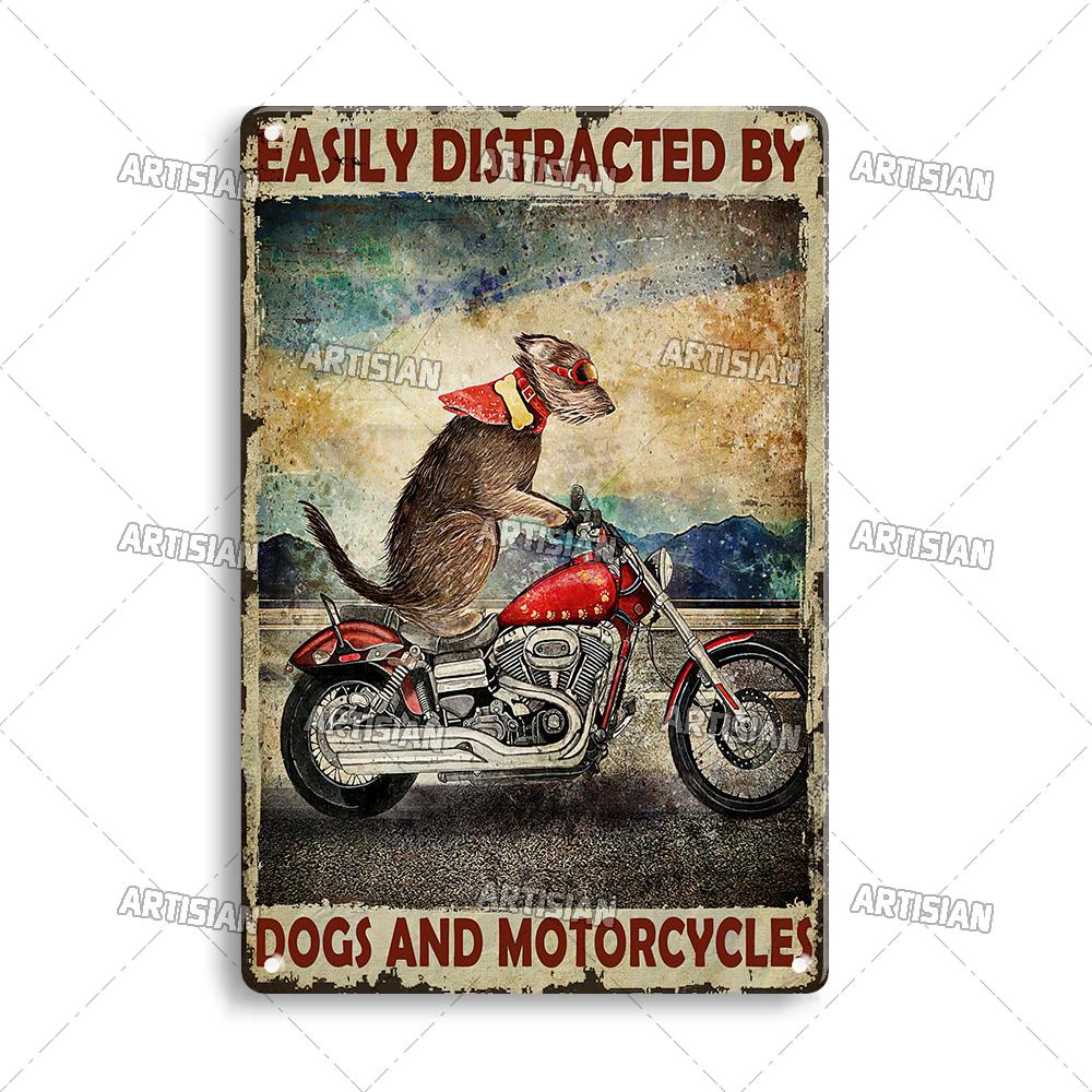 Artisian Motorcycle Metal Poster Motorbike Tin Plaque Racing Riding Decorative Plate Wall Decor Garage Bar Pub Club Hotel Cafe