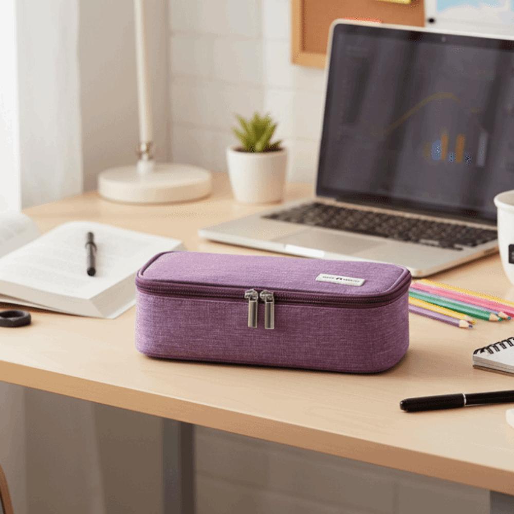 Portable Stationery Organizer Simple Pen Storage Bag Multifunctional Pencil Case School Supplies