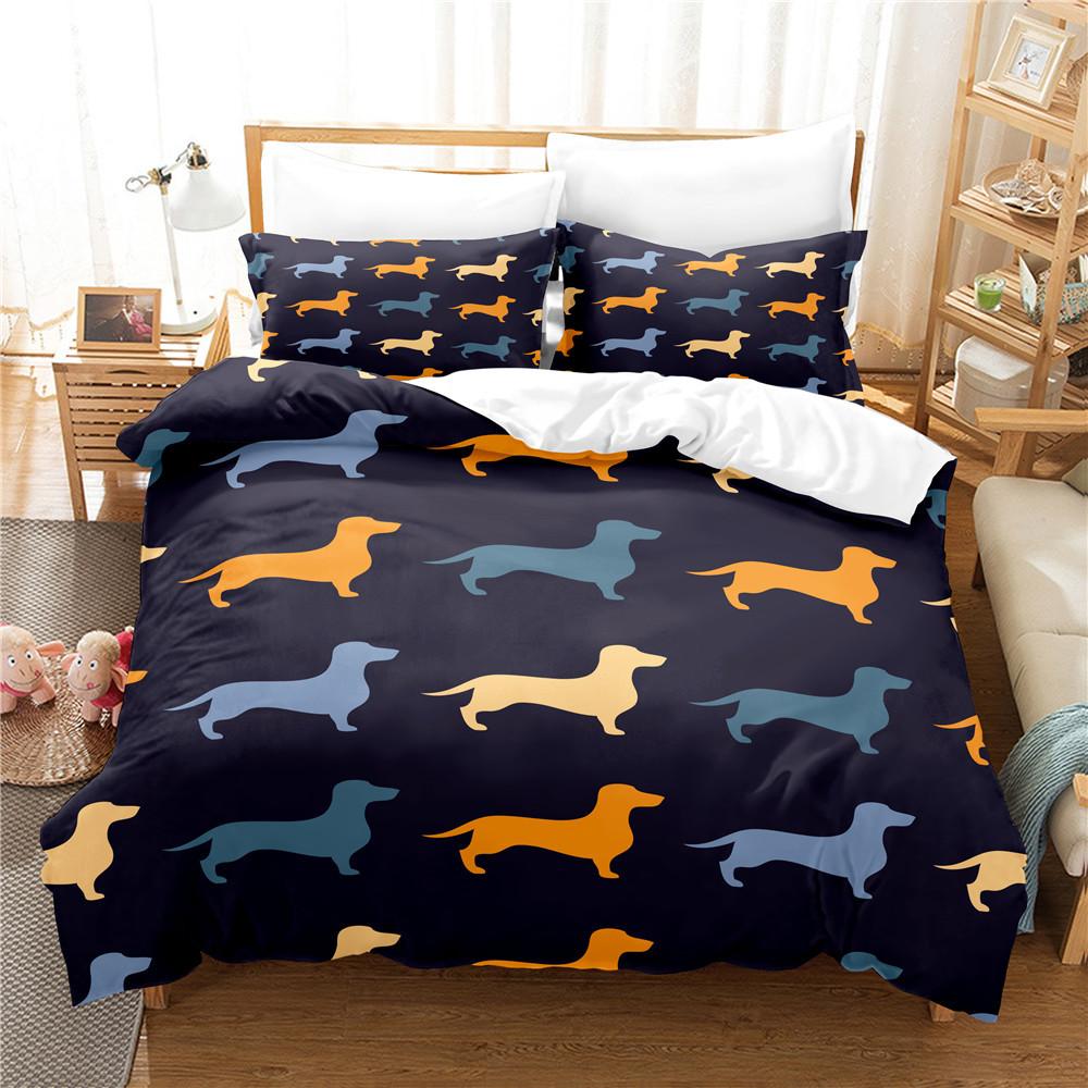 Cute Sleep Pug Dog Bedding Set For Adults And Children, Duvet Cover Sets, Full Queen, King Bedroom, Home Textile Comforter Cover