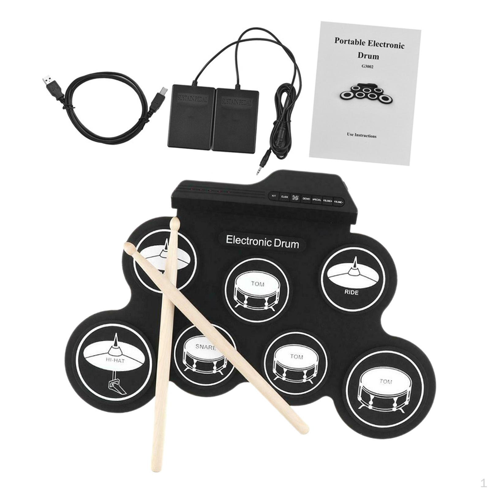 

Компактная электронная ударная установка с палочками для домашних занятий Patterned