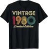Men Vintage The Best Birthday Gifts Old 43th Birthday T Shirt Summer 43 Year Classic 1980 Limited Edition T-Shirt 77899