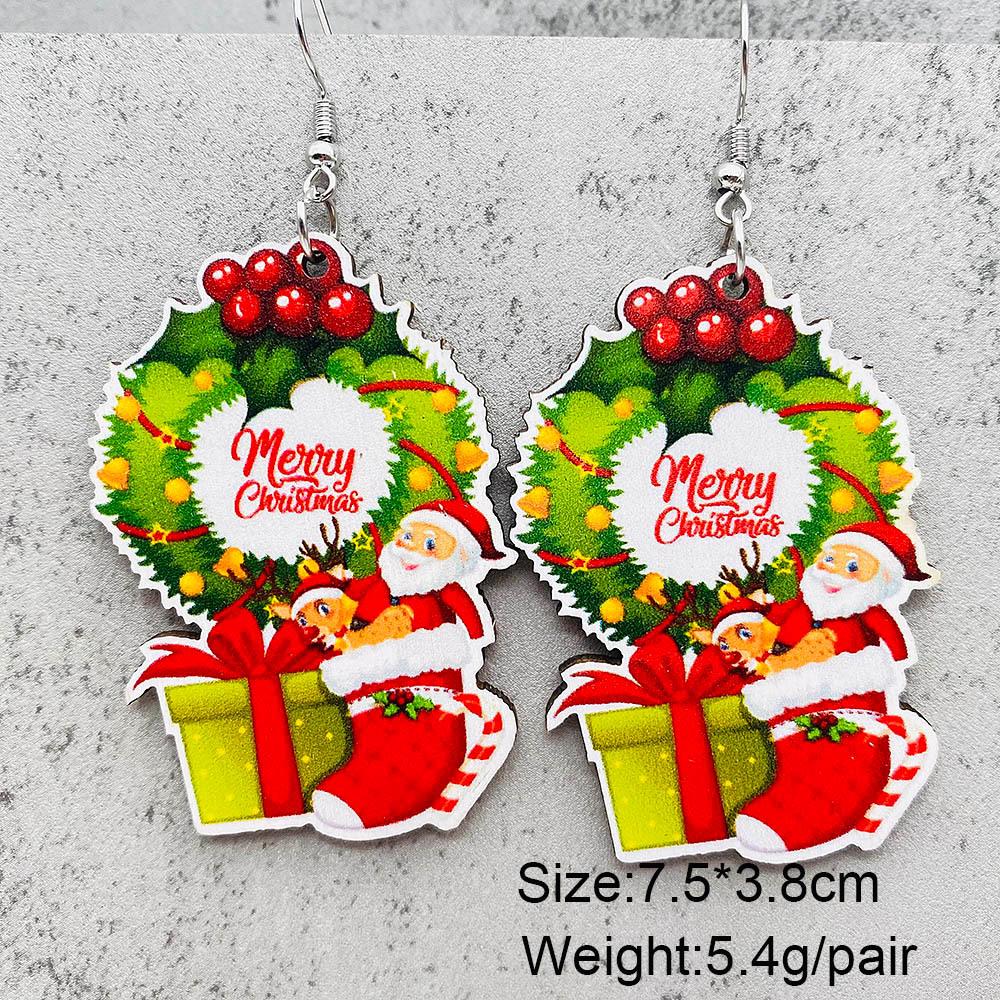 Wooden Christmas Earrings – Santa, Red Car, Gnome & Reindeer Designs