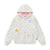 Amerikanischer Sternenprint Kapuzen-Strickjacke Sweatshirt Locker Lässig Jacke Herren Damen