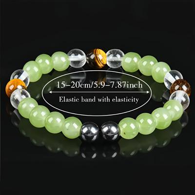 Bracelet en cristal de haute qualité Couleur unie et fait à la main 8 mm Faux cristal Perles de cristal Bijou Cadeau Pierre étincelante Œil de tigre Bracelet en pierre Bijou
