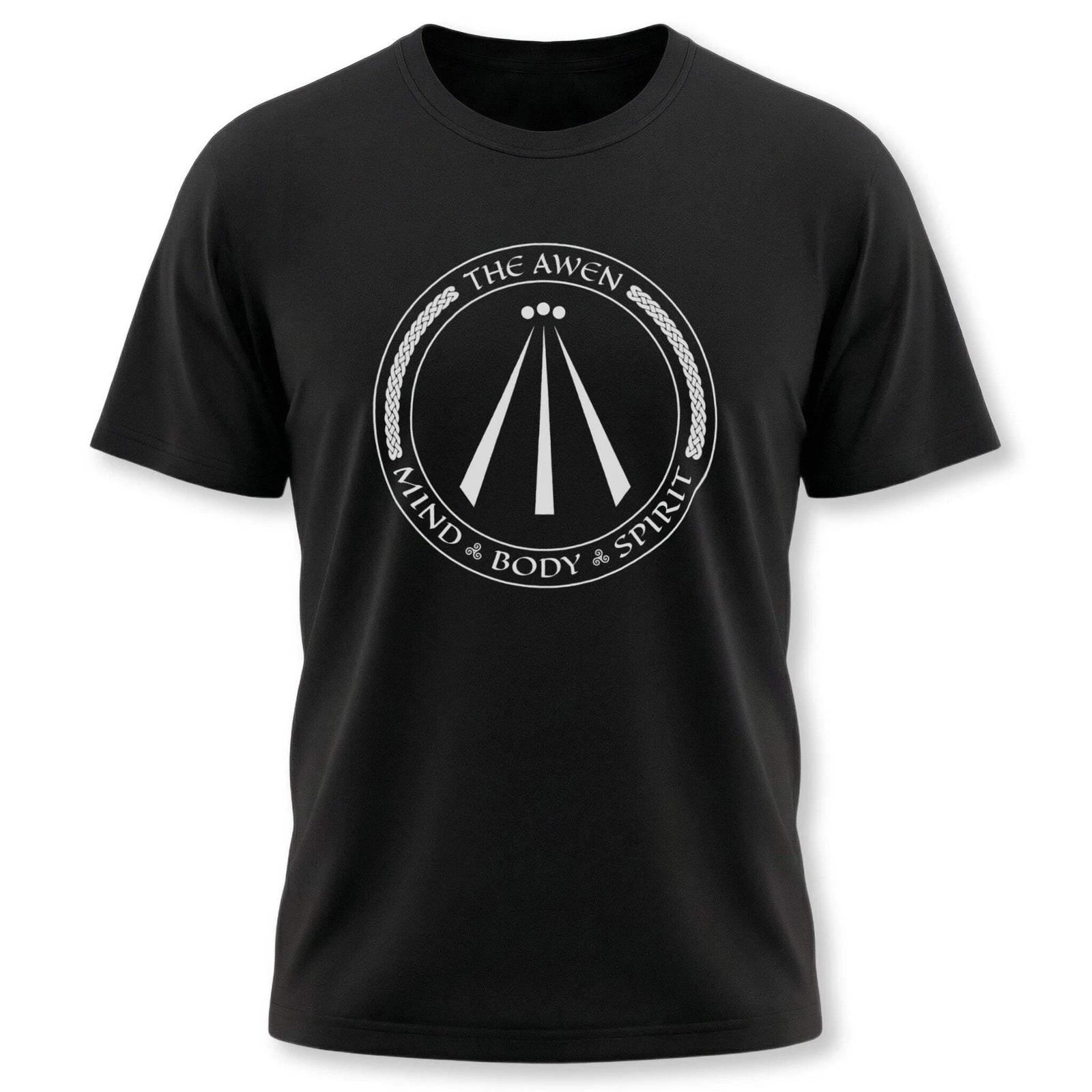 Awen Symbol Graphic with Mind Body Spirit Text T-Shirt | Celtic Unisex Tee S