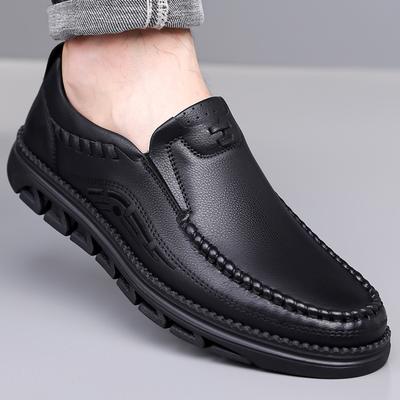 Chaussures décontractées en cuir pour hommes chaussures pour hommes 2025 nouvelles robe affaires britanniques pied chaussures en cuir haut de gamme âge moyen et personnes âgées papa chaussures pour hommes