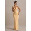 Women's Elegant Luxury Satin Cowl Neck Backless Sleeveless Slim Fit Mermaid Maxi Evening Formal Dress