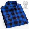 Camisas de Franela a Cuadros Para Hombre Manga Larga 100% Algodón Moda Casual Suave Ajuste Estándar Hombre Blusa Ropa Bolsillo Talla Grande 7XL 8XL