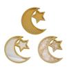 Decorative Eid Mubarak Plate Moon and Star Decorative Tray for Fruits Nut Sweet Snacks Religious Table Decoration