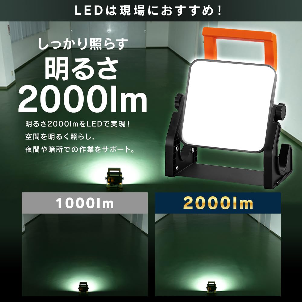 IRIS OHYAMA 20W Waterproof LED Floodlight [2000lm] for Outdoor Use, Work Light, IP65 Waterproof, Daylight White, Approx. 110° Beam Angle, 40,000