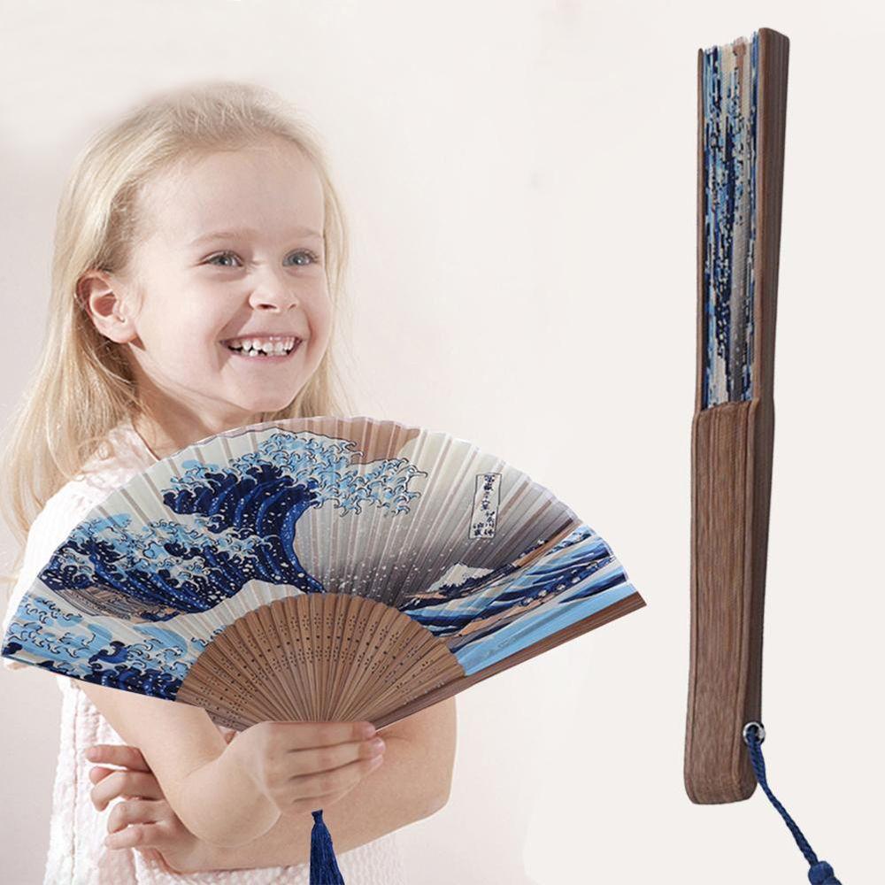 Japanese Style Waves Home Party Decoration Gifts Hand Fan Wedding Folding Fan Hand Held Fan