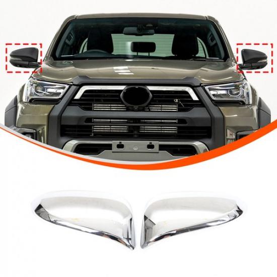 Silver Exterior Side Rear Mirror Cover Caps Trim For Toyota Hilux/4Runner/RAV4