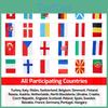 Euro Wimpel 2021 Premium Qualität Turnierflaggen für alle 24 Nationen in lebendigen Farben
