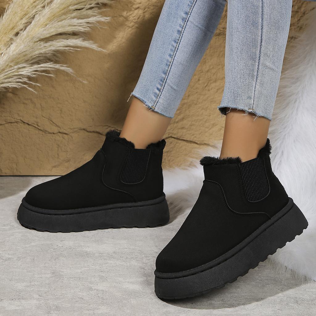 Large Size Short Boots, Thick-soled Women's Snow Boots, Winter Plus Velvet Thickened Feet, Warm Bread Cotton Boots