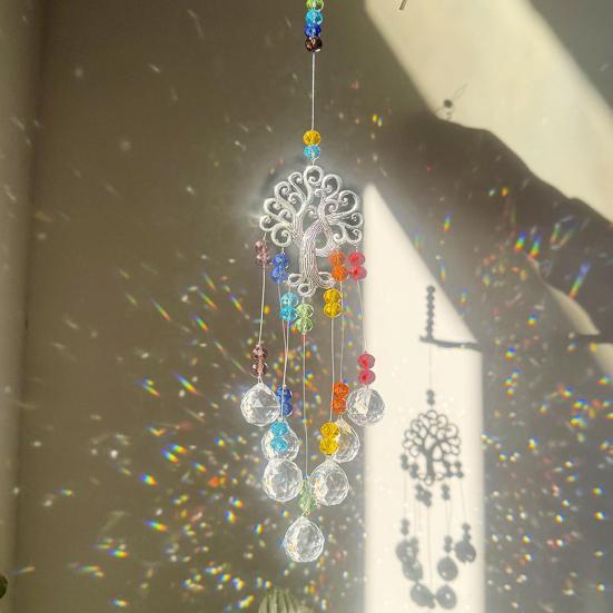 Tree of Life Faux Crystal Suncatcher Decoration Indoor Outdoor Natural