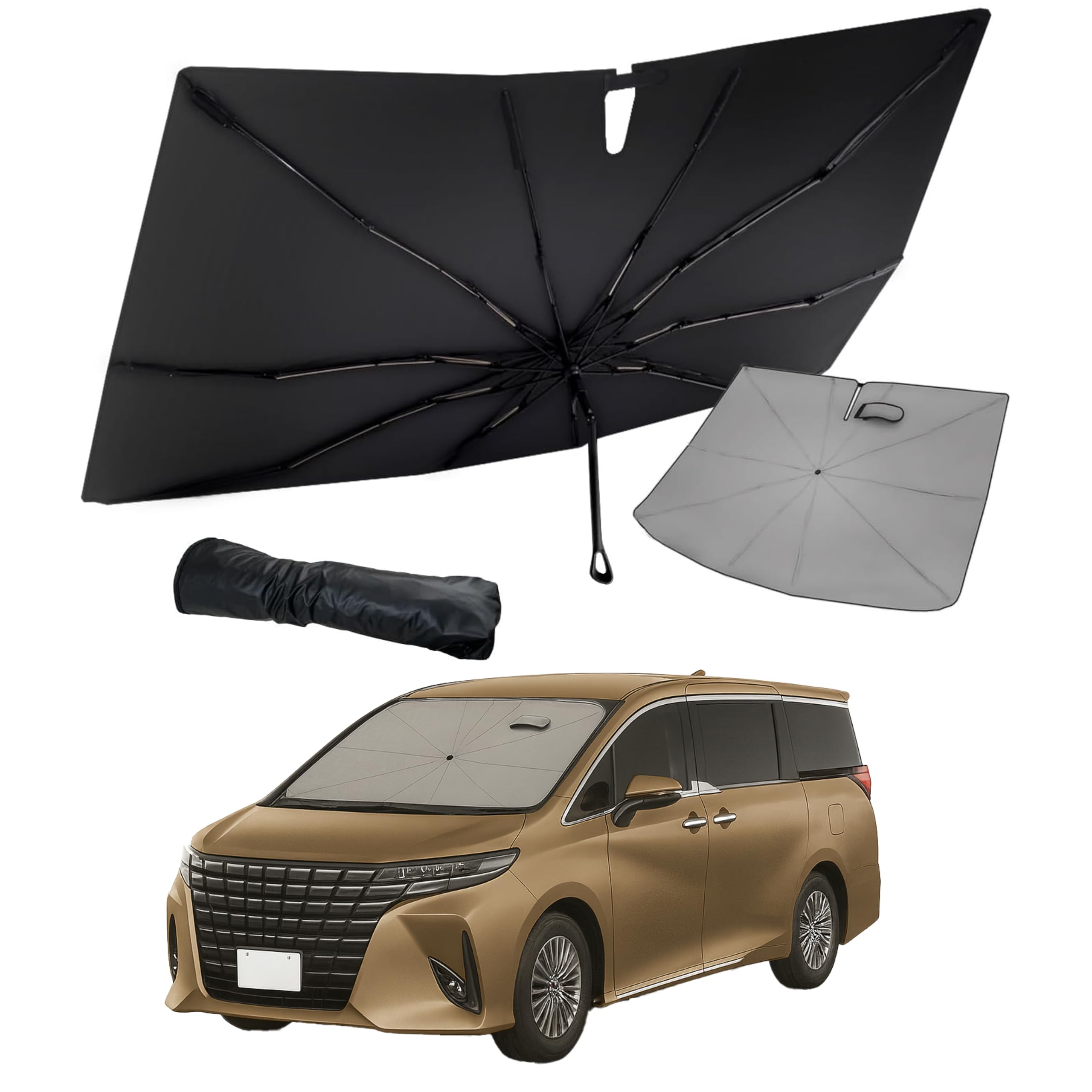 

Последний солнцезащитный козырек SunYard для Toyota Alphard 40 серии и Vellfire 40 Силиконовый автомобильный солнцезащитный козырек Сумка для легкого хранения Компактный дизайн [Модель 2025] Серия, Ручка, чёрный