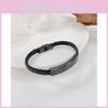 Unique Retro Style Black Stainless Steel Bracelet Wholesale Fashion Geometric Wristband