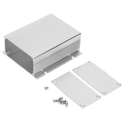 Scatola per strumenti con circuito stampato in alluminio bianco argentato, custodia per progetto elettronico