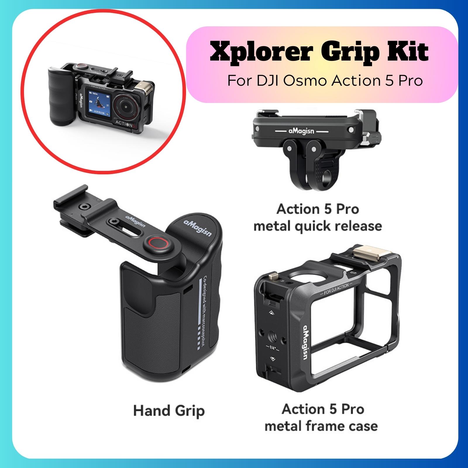 

Комплект Xplorer Grip Vlogging Mount Combo Держатель Клетка Рамка Чехол Для Insta 360 Ace Pro 2 GoPro Hero 13 DJI Osmo Action 5 Pro Аксессуары