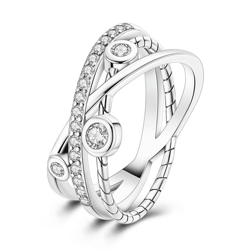 copper Women Rings Sparking Zirconium Ring LOVE Wedding Rings Ideal For Engagement Jewellery Anniversary Gift High Quality