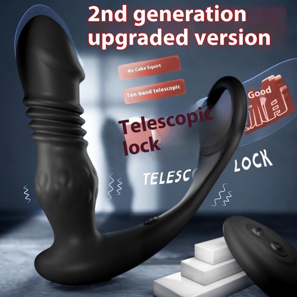Dildo Espandibile Massaggiatore Prostatico Vibratore per Pene Anello di Blocco per Ritardare l'Eiaculazione Giocattolo Sessuale in Silicone per Uomini