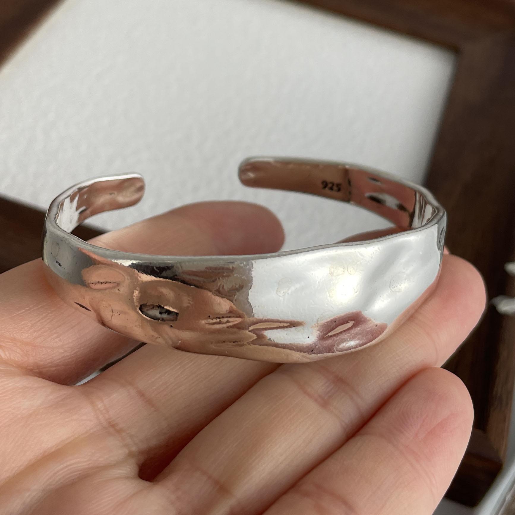 

925 Silver Bracelets for Women Men Wide Accessories Trend Vintage Simple Star Chain Layered Pendant Party Jewelry Gift