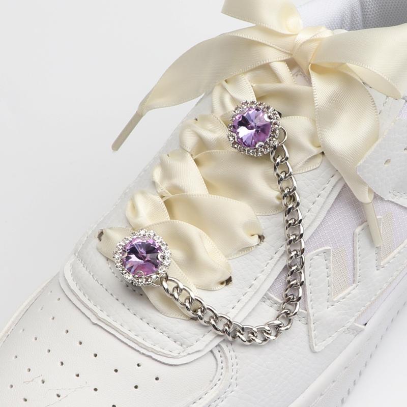 Shoe Buckle Clips Shoelace Chain Charms Sneakers Colorful Crystal Gemstone Decoration Ornaments Pendant Trend Accessories AF1