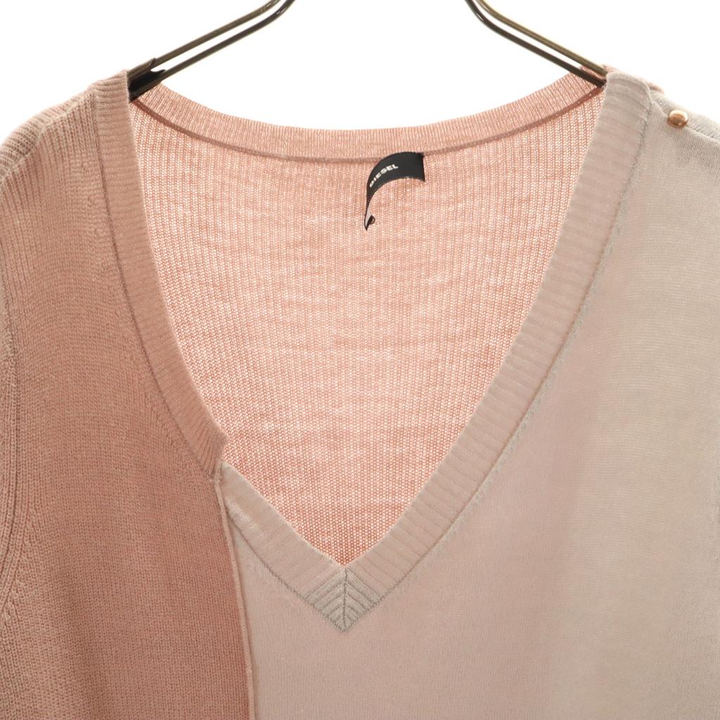 DIESEL Long sleeve knit one piece M Pink Women Used