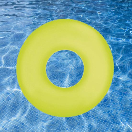 Swimming Ring Inflatable Leakproof Fluorescent Light Neon Light Portable Pool Swim Ring Summer Vacation Water Activities Pool Float