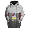Men's 3D Robot Print Hoodie Red/Blue Cartoon Streetwear Sweatshirt Cotton Blend Pullover for Teen Boys