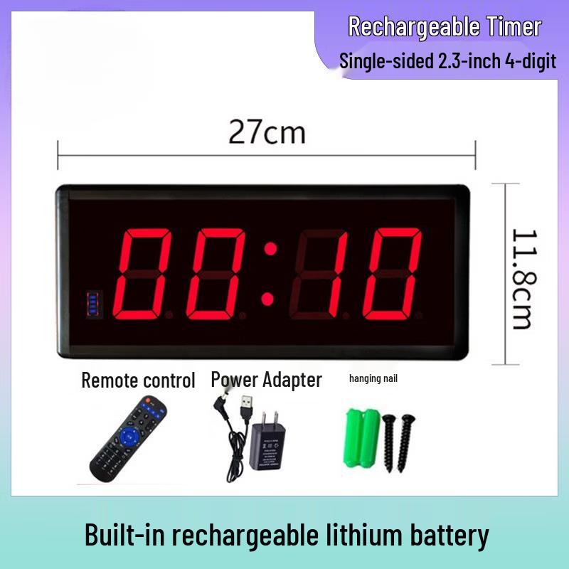 HADTON 2,3-дюймовый 4-значный светодиодный перезаряжаемый таймер