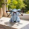 Comfortable Touch Figurine Elephant Shape Glasses Frame, 3D Printed Hand Carved Living Room Ornament Holder, Decorative for Home Office Desk