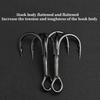 50Pcs/box Sharp Treble Fishing Hooks Set High Carbon Steel Barbed Wide Gap Round Bend Hooks for Lures/Baits Sizes 2#-14#