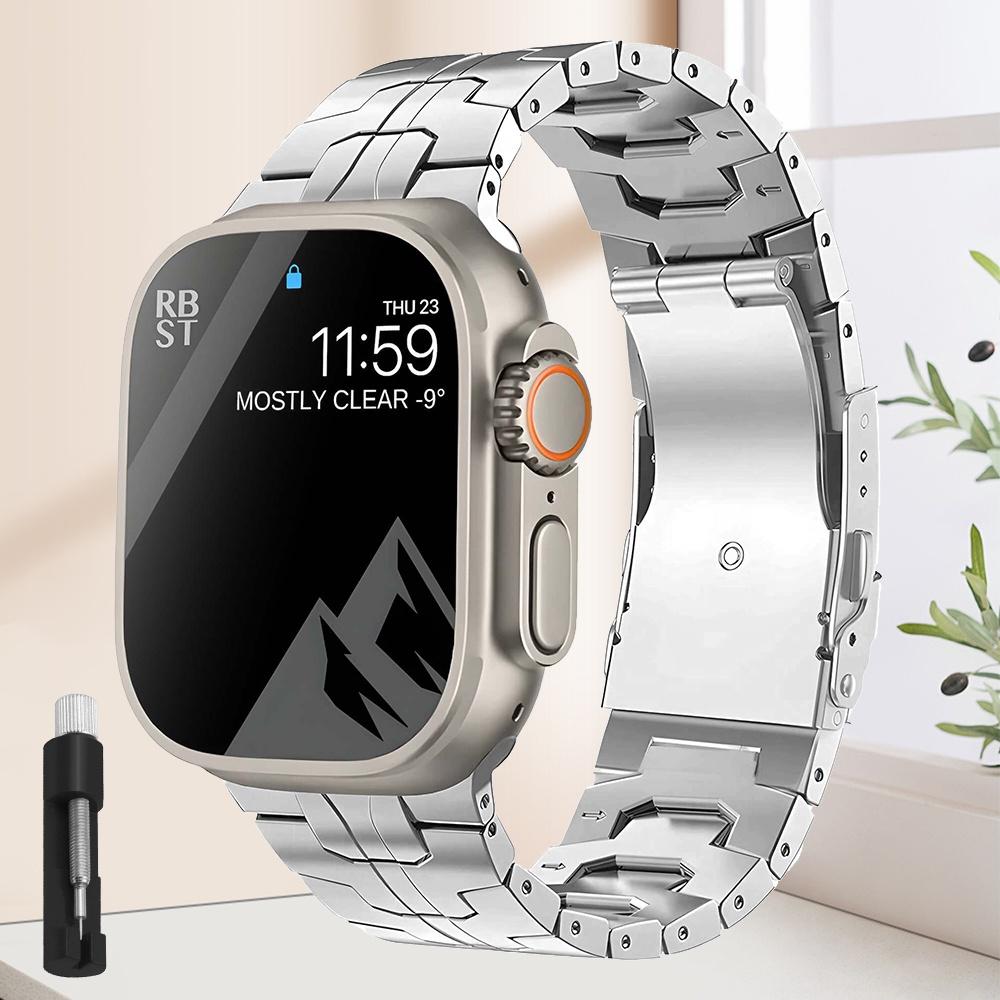 

Titanium Metal Strap watchband Bracelet For Apple Watch 49mm UItra iWatch Series 10 9 8 7 46mm 45 42 41mm 6 5 4 3 SE 40mm 44mm For Series 10 46mm