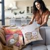 Kawaii Cute Peach Mochi Cat Pillow Covers Cartoon Sofa Decorative Home Double-Sided Printing Short Plush Cute Cushion Cover