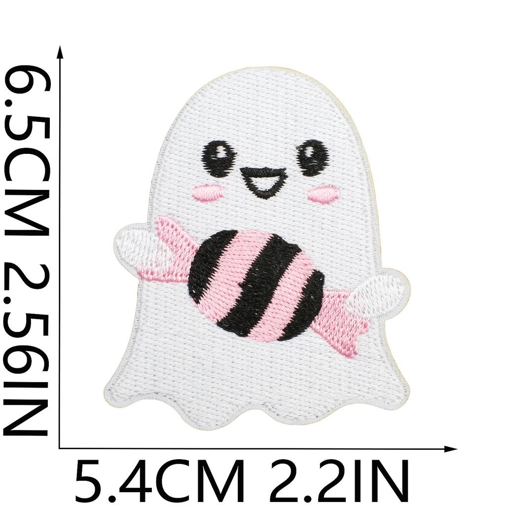 Ghost Embroidery Cloth Sticker Halloween Piao Ghost Patch Sticker Festive Atmosphere Dress Up Embroidery Label Pumpkin Spider Web