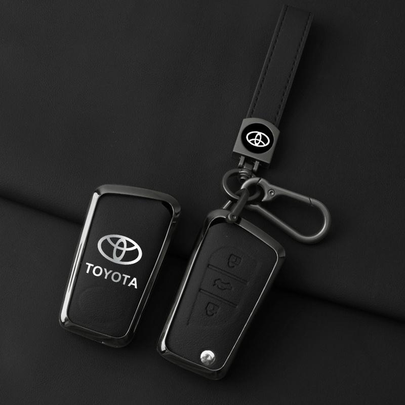 Leather Car Key Case Fob Cover Protector for Toyota Auris Corolla Reiz Avensis Verso Yaris Aygo Rav4 Hilux Yaris Scion TCIM 2017