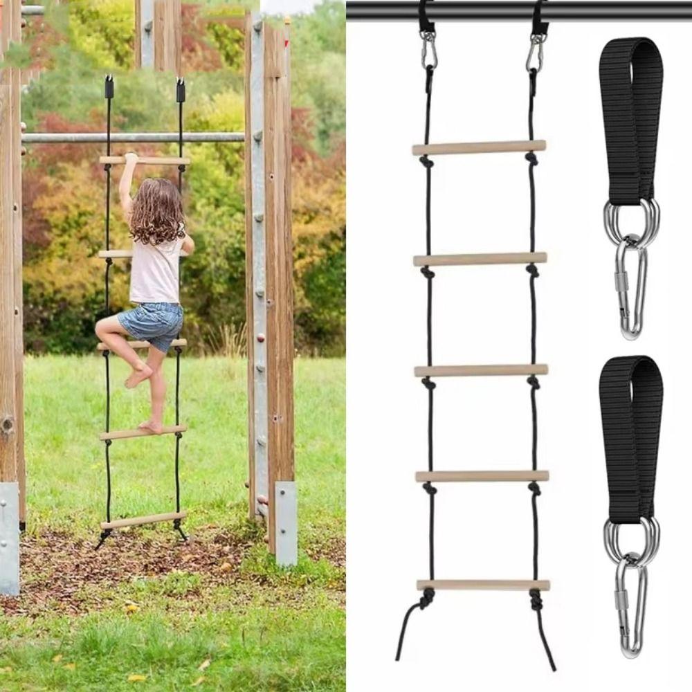 With Platforms Fitness Toy Climbing Rope Wooden Swing Chair for Kids  Playground Equipment