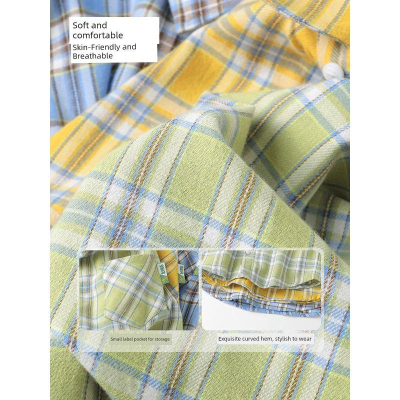 Right European Style Boys' Plaid Shirt 2026 New Spring and Autumn Style Baby Top Children's Clothing Trendy Children's Long-Sleeve Shirt Jacket
