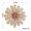 Blucome New Arrival Exquisite Quality Copper Brooches Flower Shape for Women Suit Derss Hijab Pins