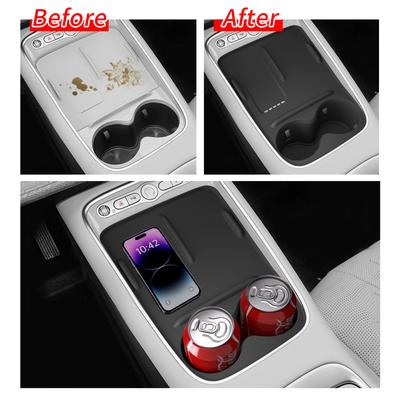 For BYD Sealion 05 EV 2025 Wireless Charging Mat Water Cup Holder Anti- Slip Storage Box Pad Car Interior Accessories Black